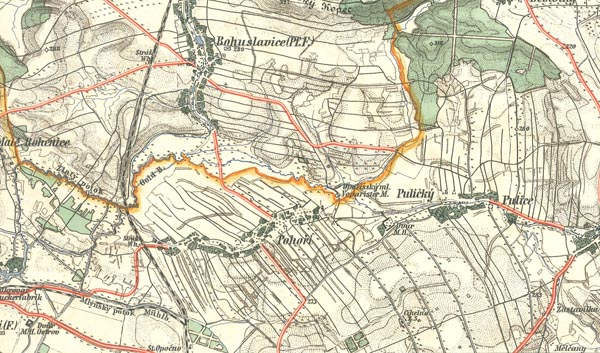 Mapa c.k. okresnho hejtmanstv Novomstskho n/M (rok 1884)