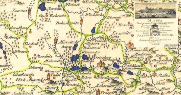 Mapa Krlovhradeck diecze (rok 1790)
