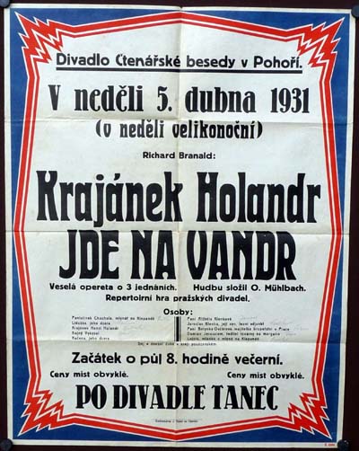 divadlo Krajnek Holandr jde na vandr (rok 1931)